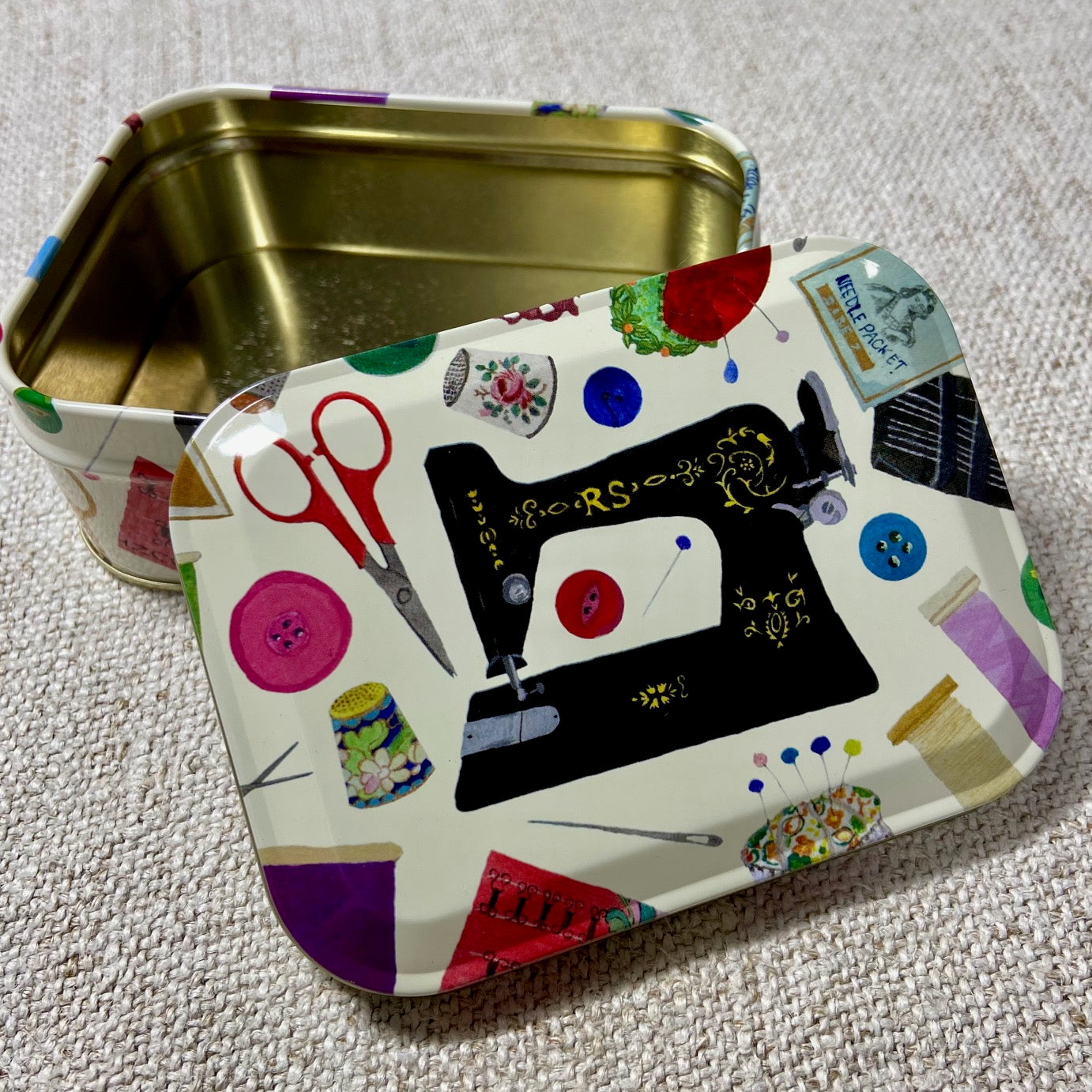 Sewing Machine Motif Storage Tin