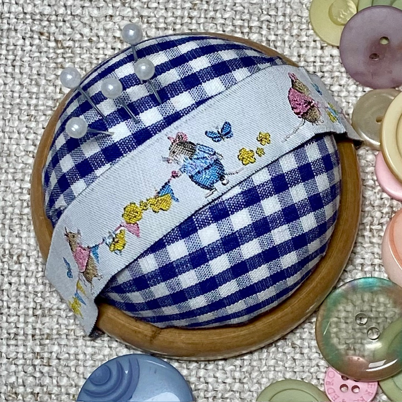 Exclusive Gingham Pin Cushion
