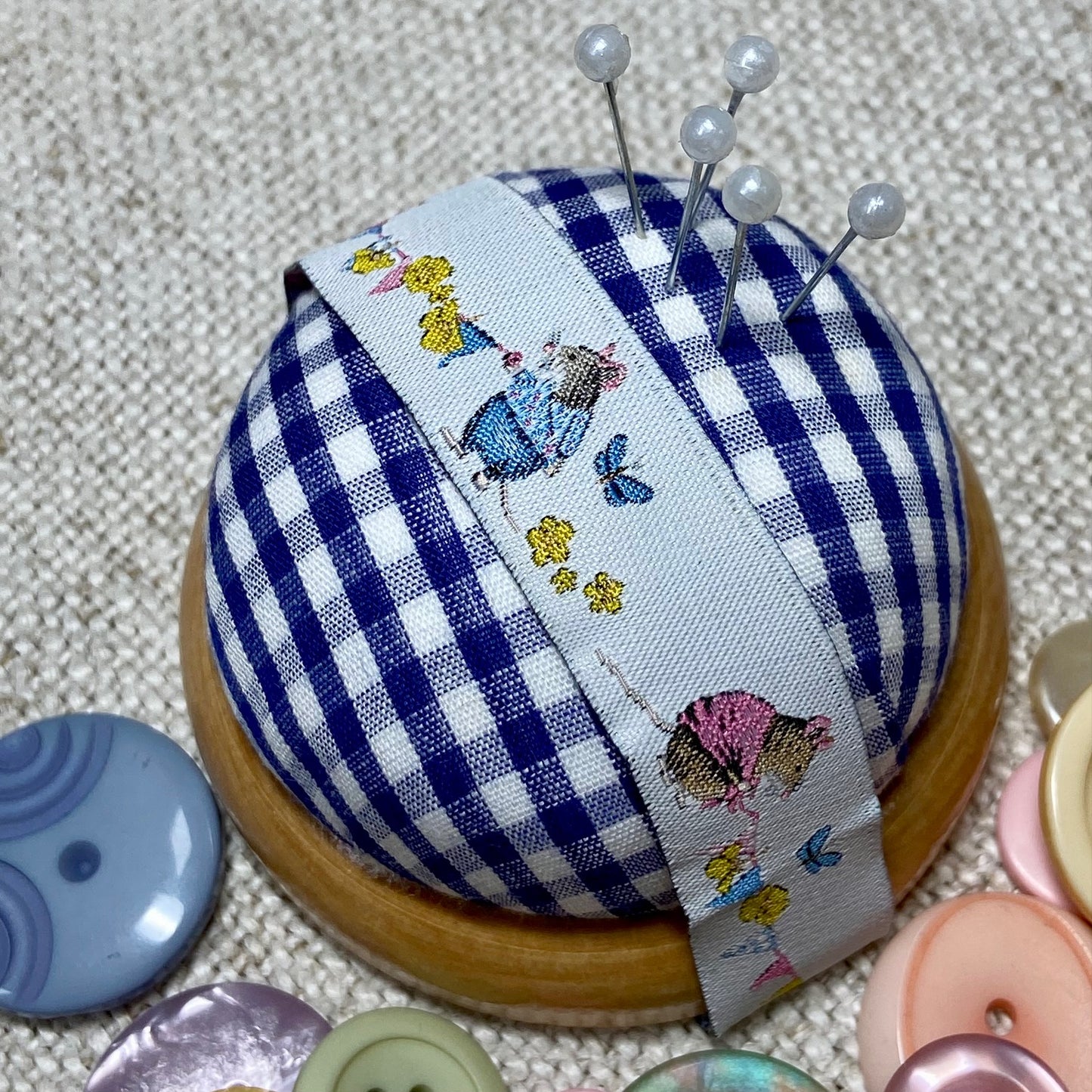 Exclusive Gingham Pin Cushion