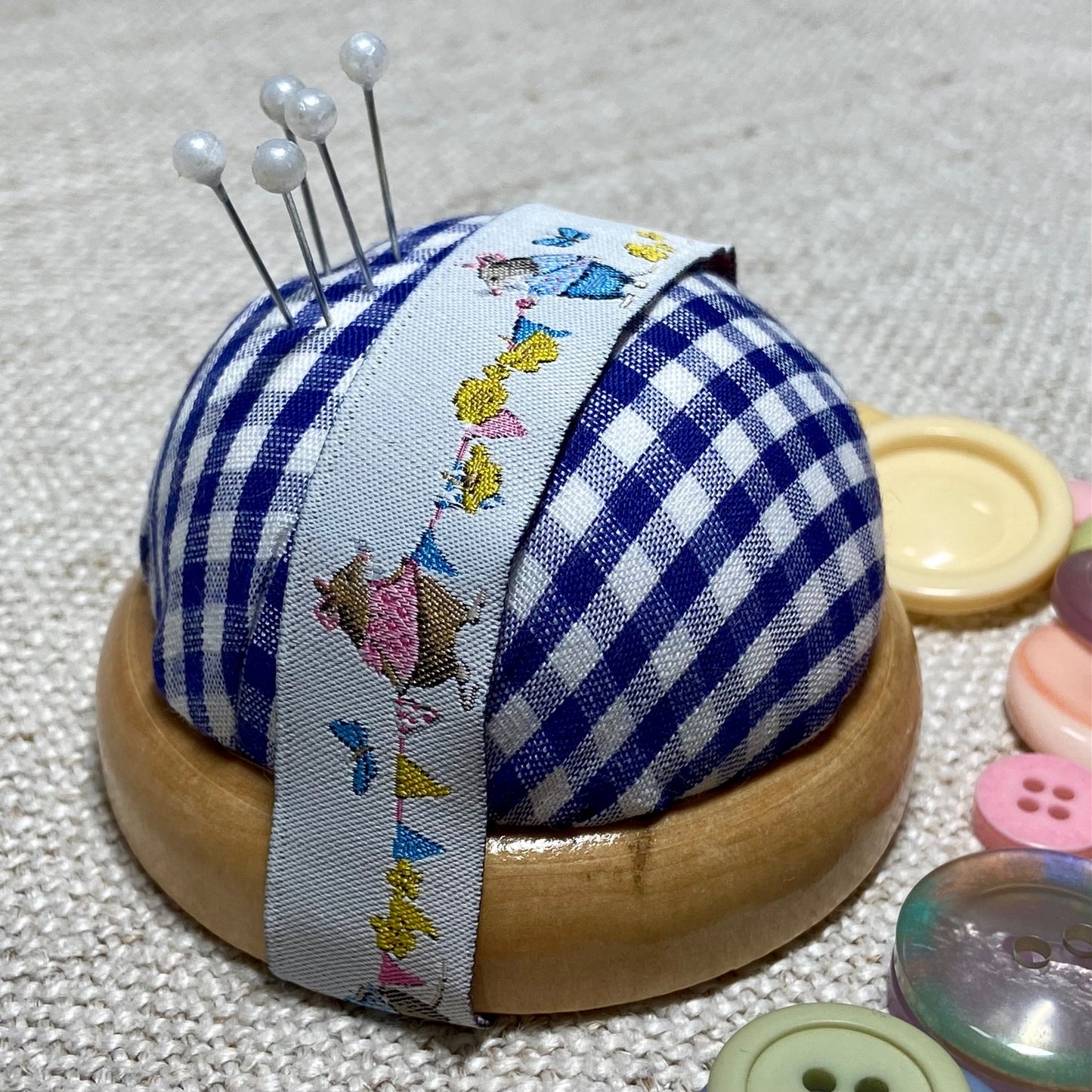 Exclusive Gingham Pin Cushion