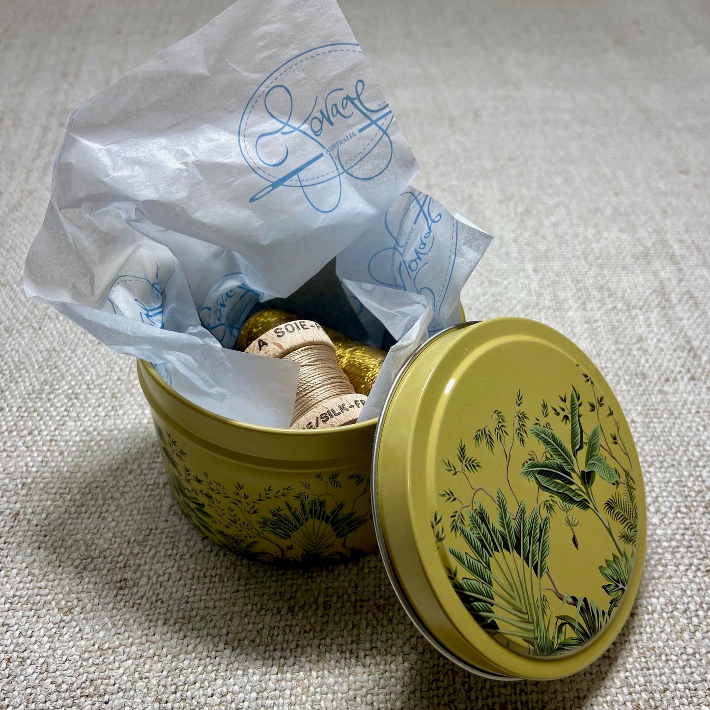 Tins Charming & Colourful with Notions - Kahki