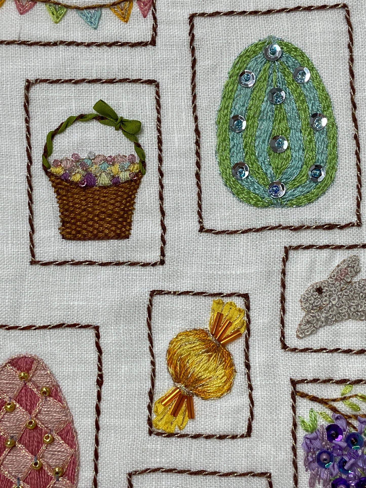 Postage Stamp Embroidery Pattern - Easter Sampler