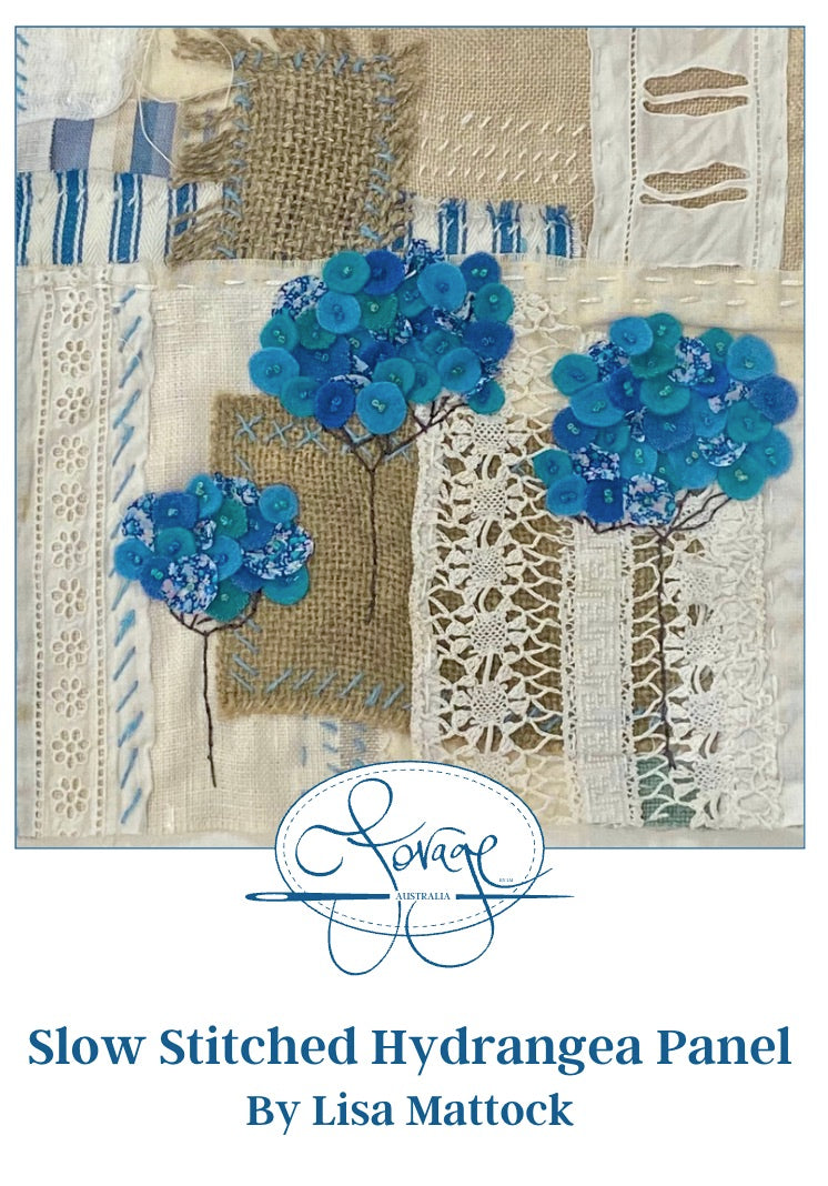 Slow Stitch Kit - Hydrangea Panel