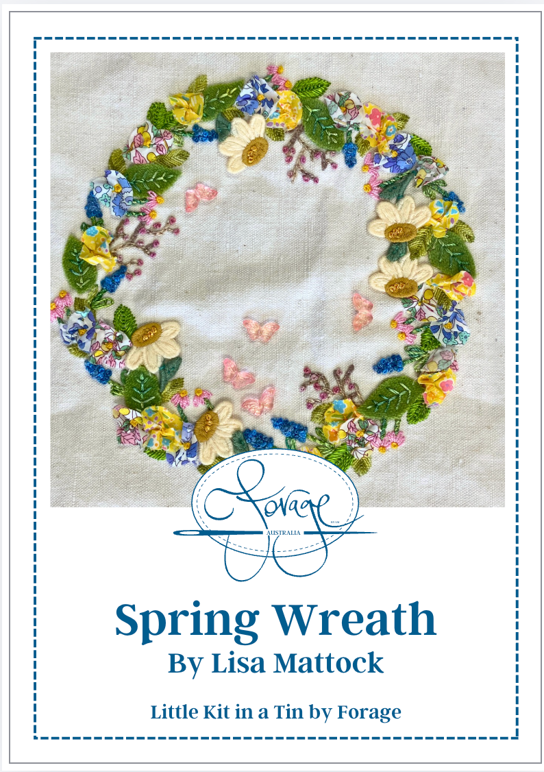 Spring Wreath Slow Stitch Kit in a Tin