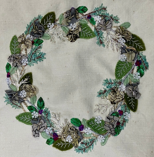 Winter Wreath - Slow Stitch Kit in a Tin