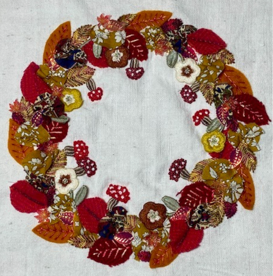 Autumn Wreath - Slow Stitch Kit in a Tin