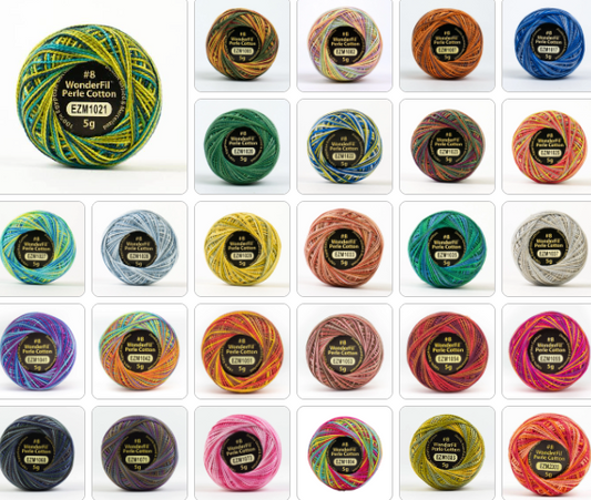 Wonderfil Perle 8wt Egyptian Cotton Thread 5g Individual Balls - Variegated