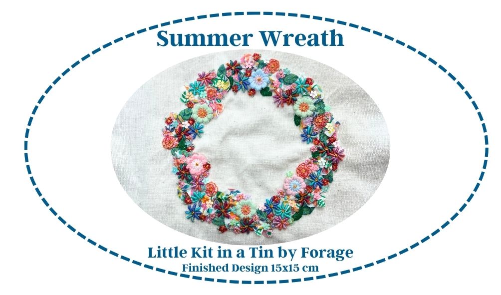 Summer Wreath - Slow Stitch Kit in a Tin