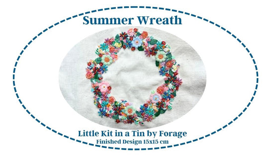 Summer Wreath - Slow Stitch Kit in a Tin