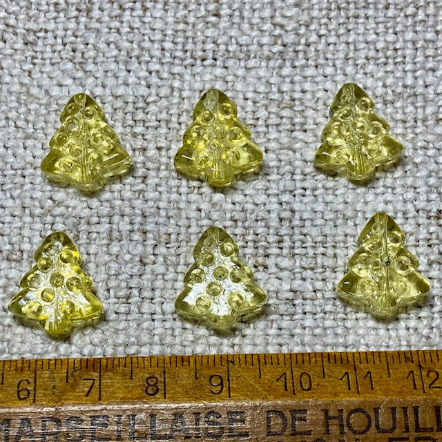 Glass Christmas Tree Beads - Gold/clear