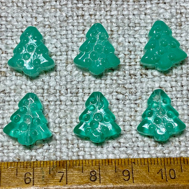 Glass Christmas Tree Beads - Mint Green