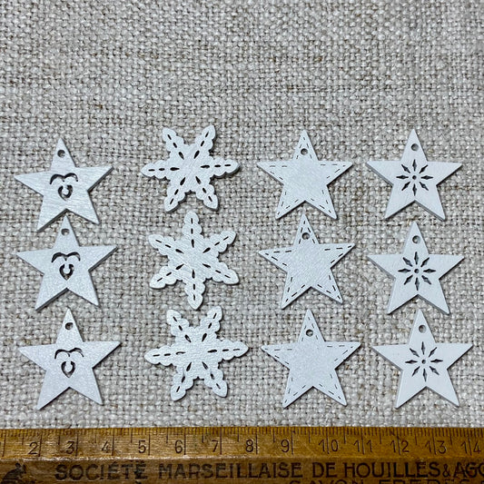 Nordic Wooden Christmas Star Charms