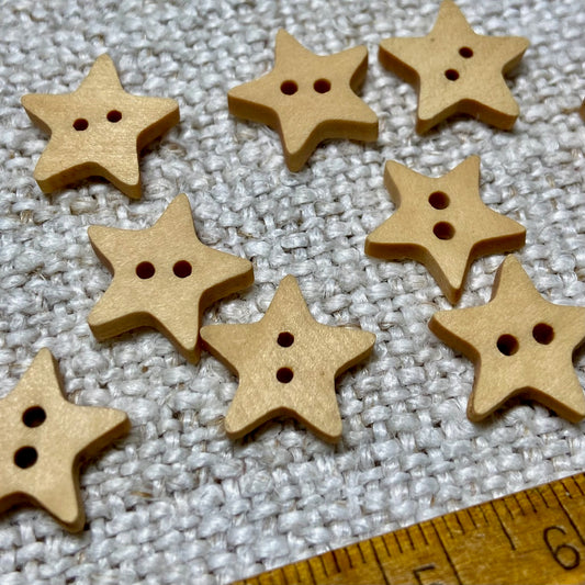 Star Shaped Wooden Buttons