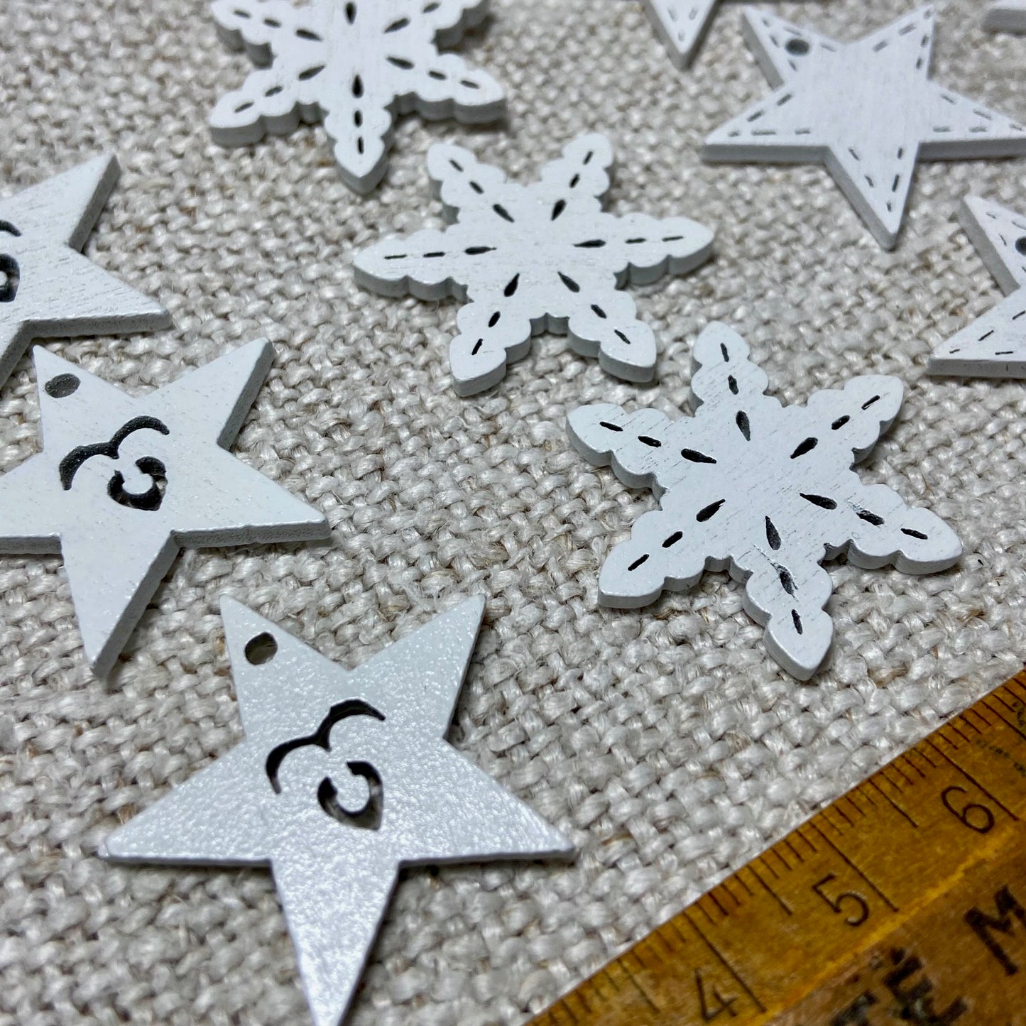 Nordic Wooden Christmas Star Charms