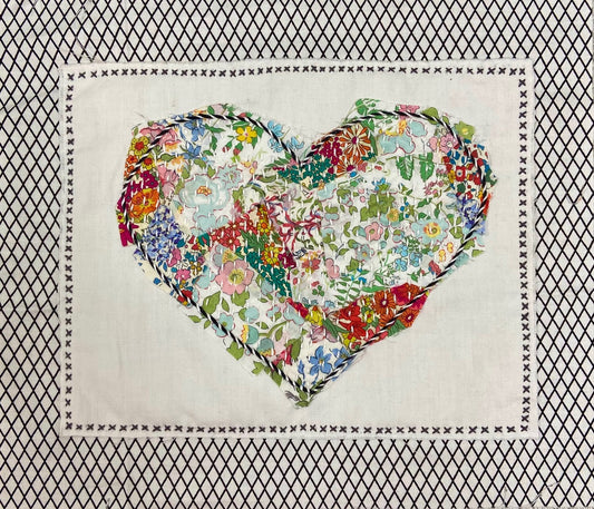 Kantha Heart - Slow Stitch Kit in a Tin