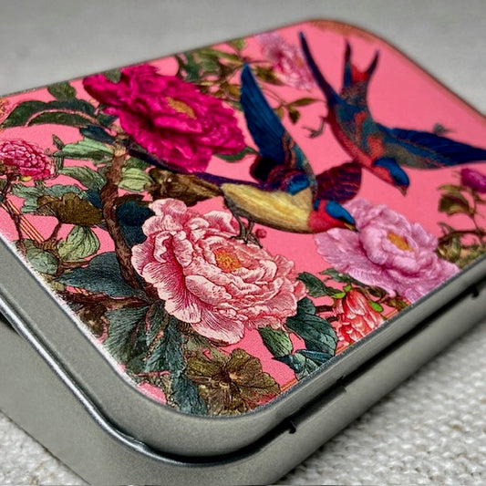 Peony and Swallow tin