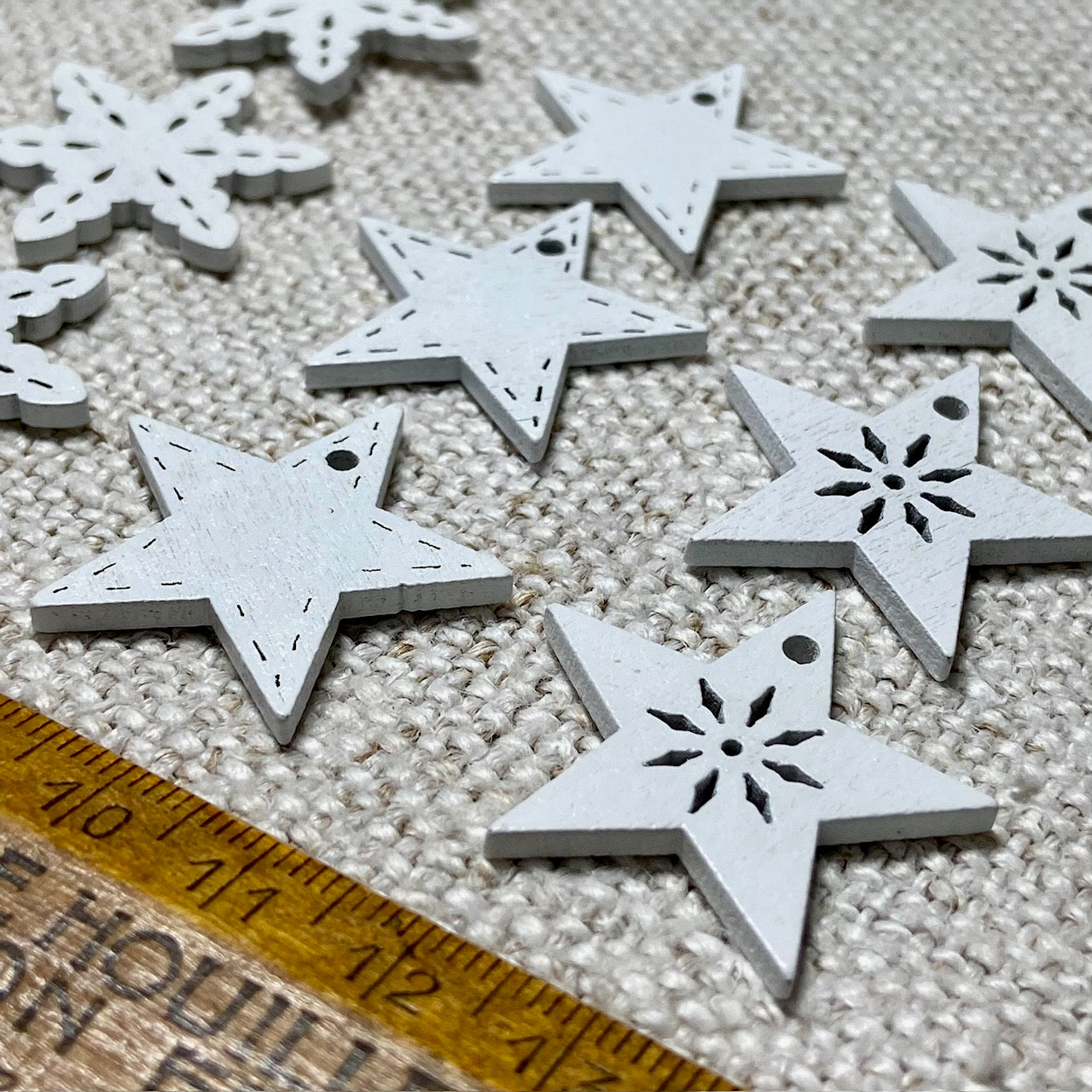 Nordic Wooden Christmas Star Charms