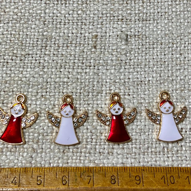 Angel charms - enamel and metal