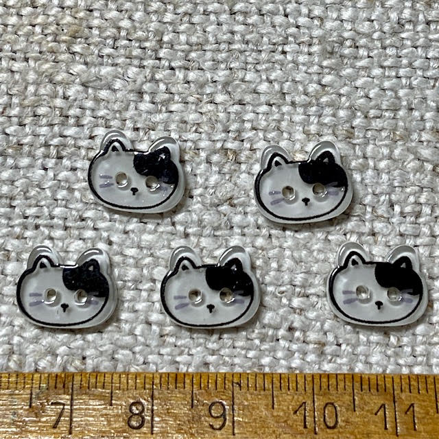Cat Buttons - Black and White Acrylic