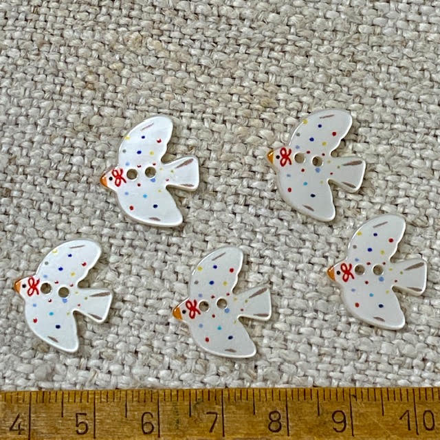 Christmas Dove  Buttons - Acrylic