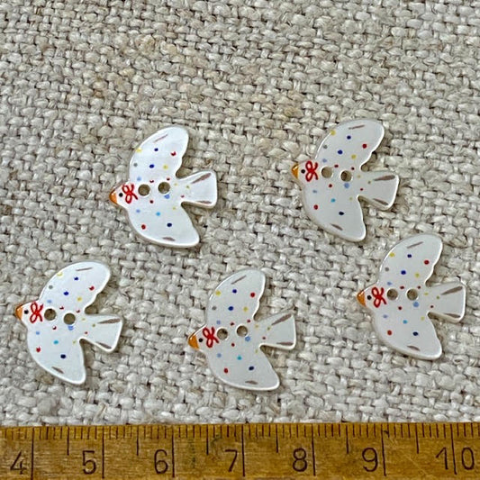 Christmas Dove  Buttons - Acrylic