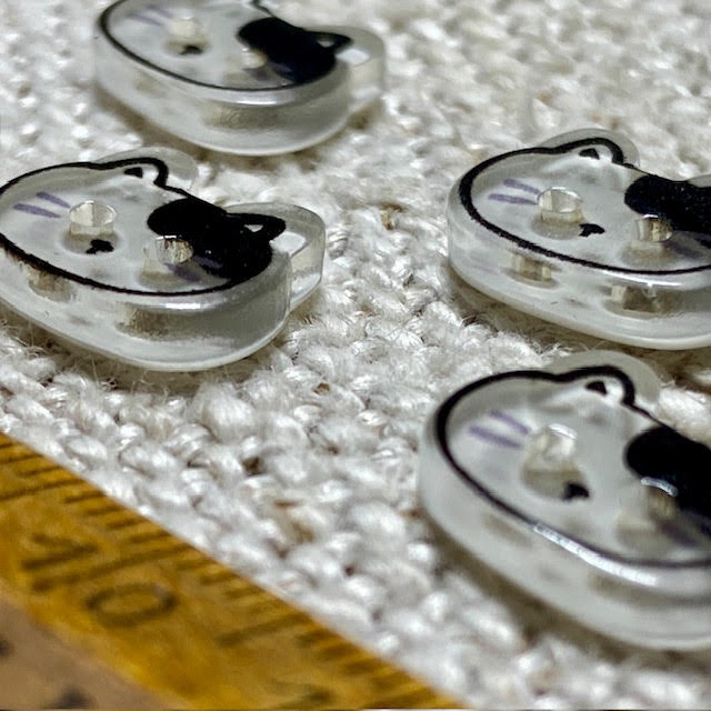 Cat Buttons - Black and White Acrylic