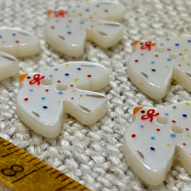 Christmas Dove  Buttons - Acrylic