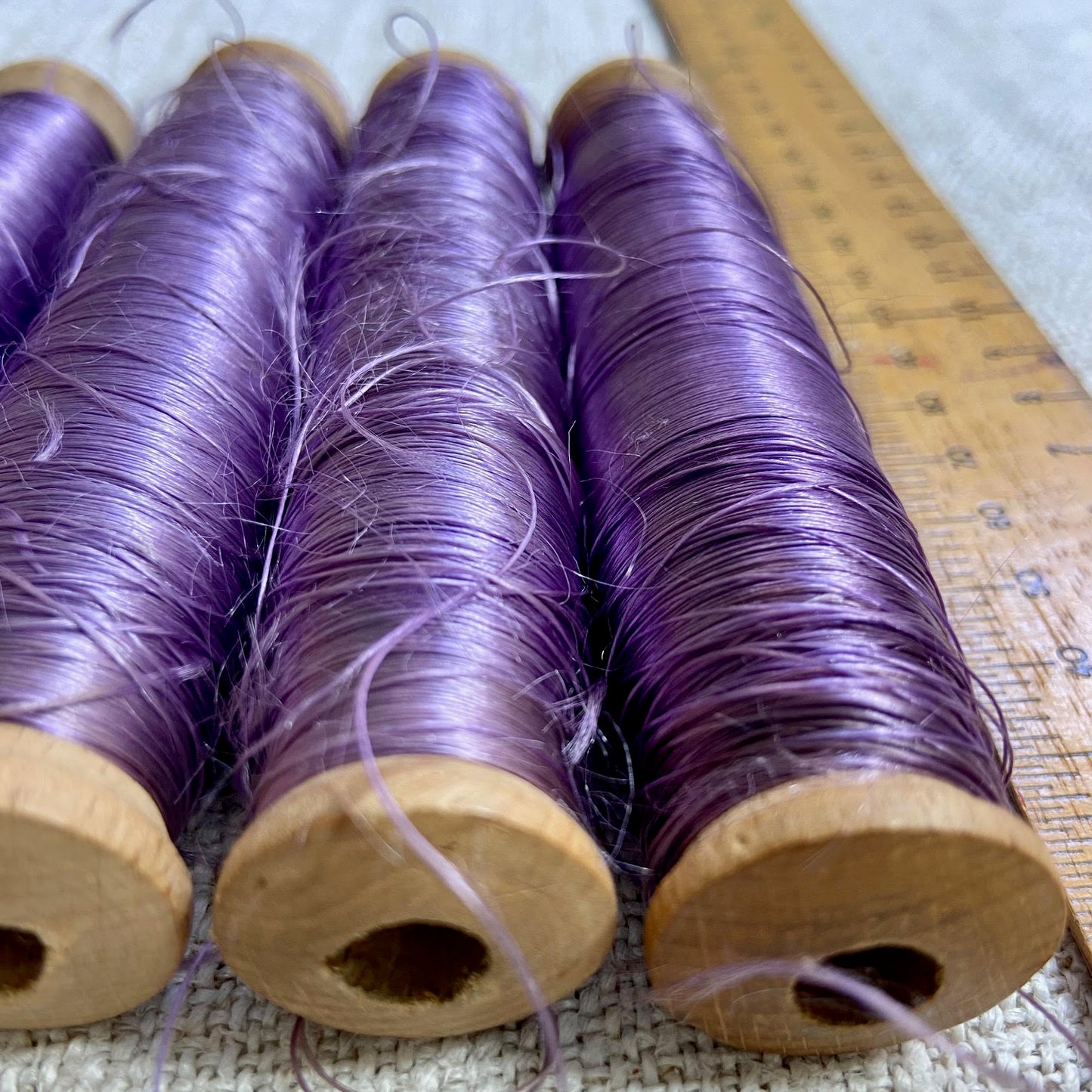 French Spools with Purple Silk Thread - Item 23554