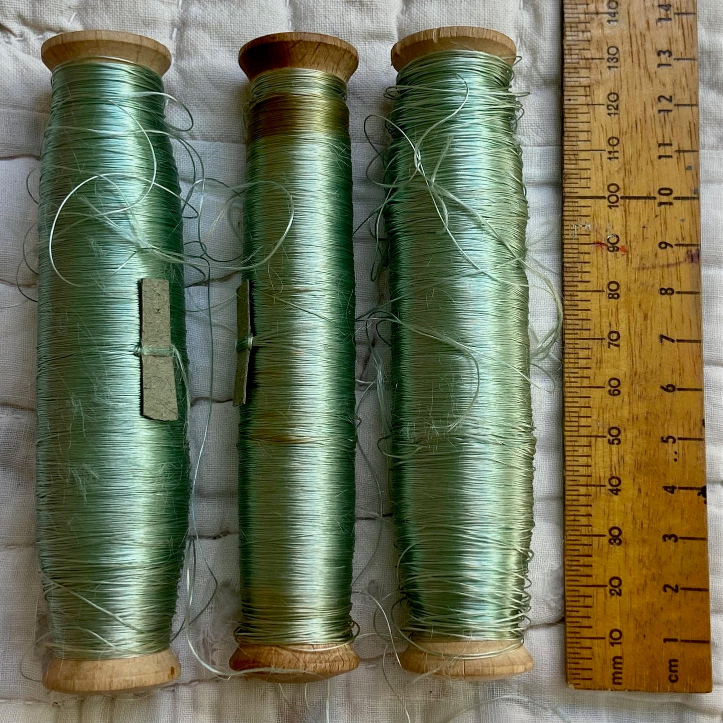 French Wooden Spools with Silk Threads - Item 23482