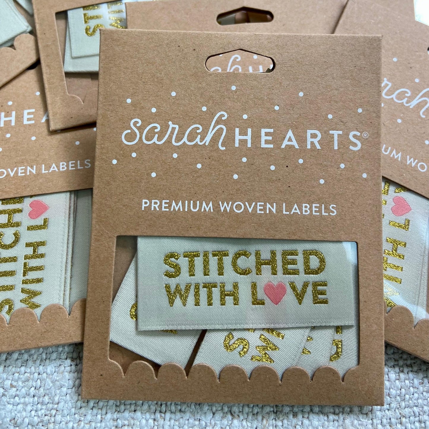 Gold/Coral/Cream 'Love' Labels