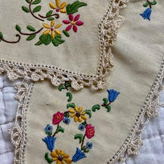 Pair of Hand Stitched Doilies - Item 23471