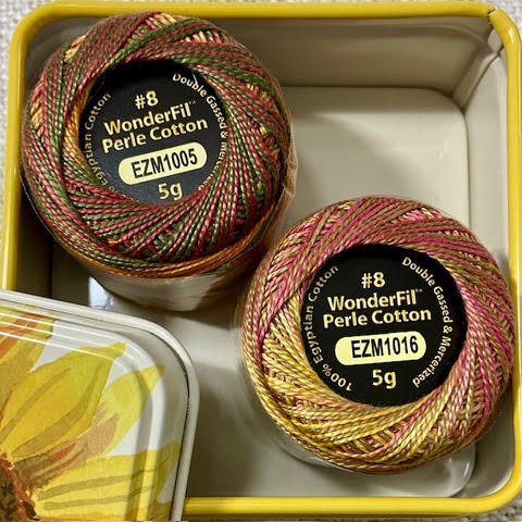 Sunflower Tin with Wonderfil Thread