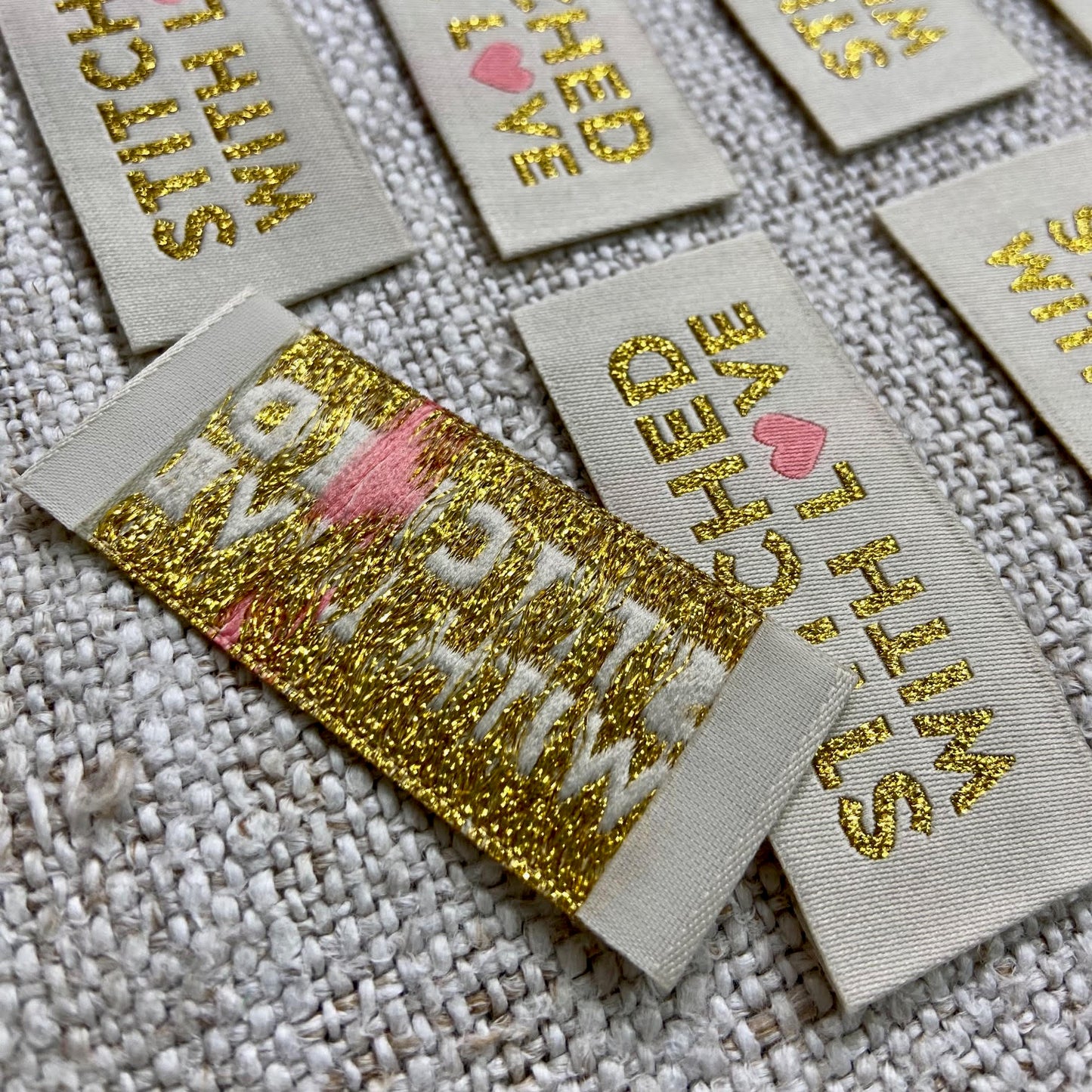Gold/Coral/Cream 'Love' Labels